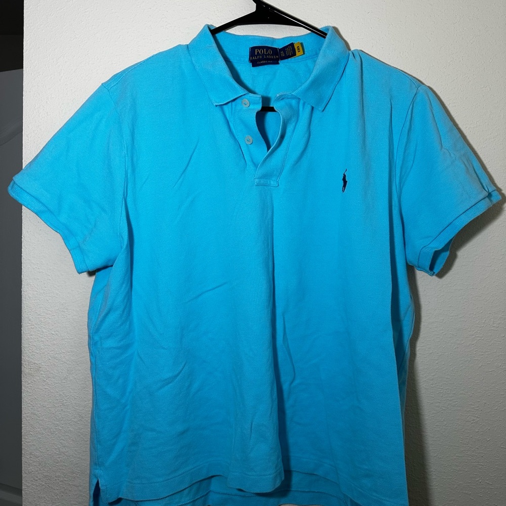Polo by Ralph Lauren Men's Aqua Polo Shirt